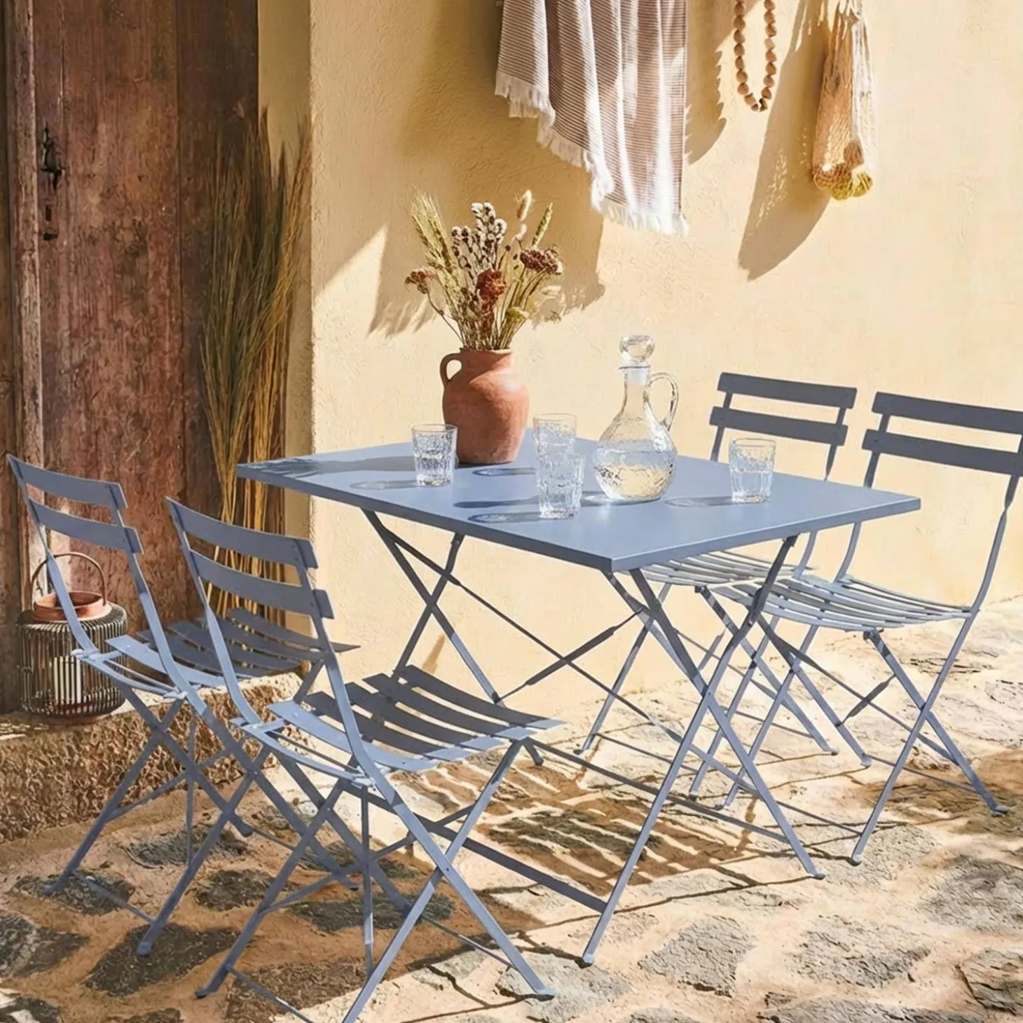 4-seater folding metal bistro garden table