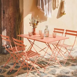 4-seater folding metal bistro garden table