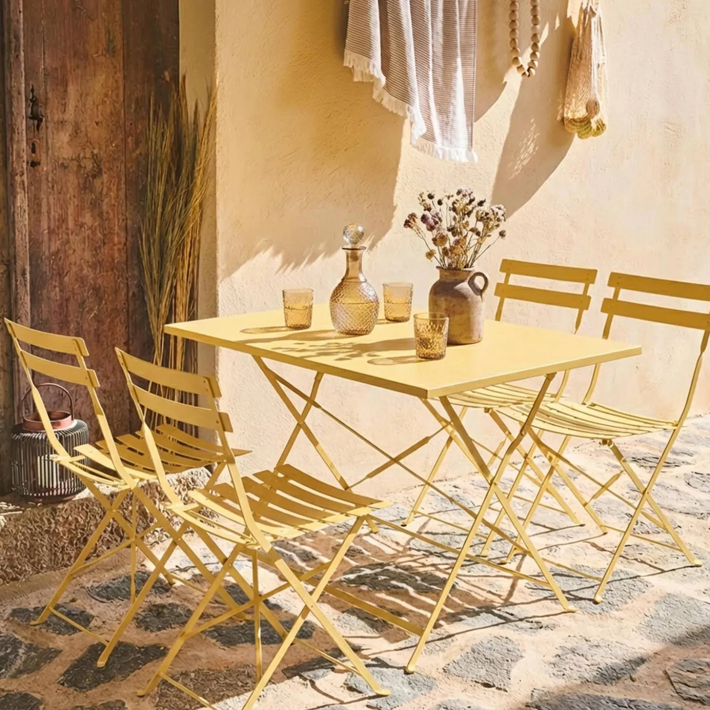 4-seater folding metal bistro garden table
