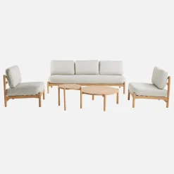 5-seater garden furniture set in acacia wood