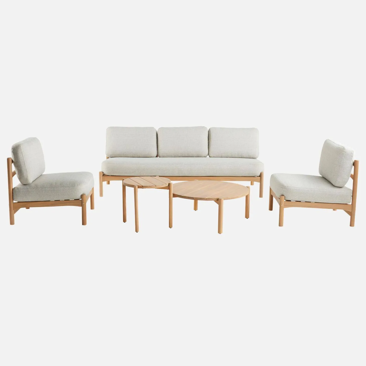 5-seater garden furniture set in acacia wood