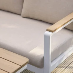 8-seater garden lounge in acacia wood and aluminium