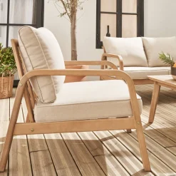 4-seater garden sofa set in acacia wood