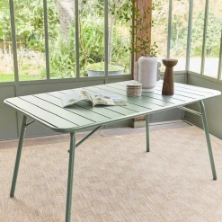 4-seater metal folding garden table 140cm