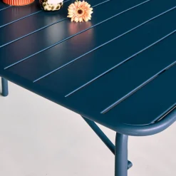 4-seater metal folding garden table 140cm