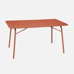4-seater metal folding garden table 140cm