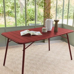 4-seater metal folding garden table 140cm
