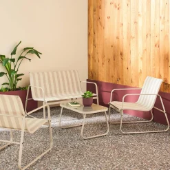 4-seater metal garden furniture set