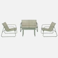 4-seater metal garden furniture set