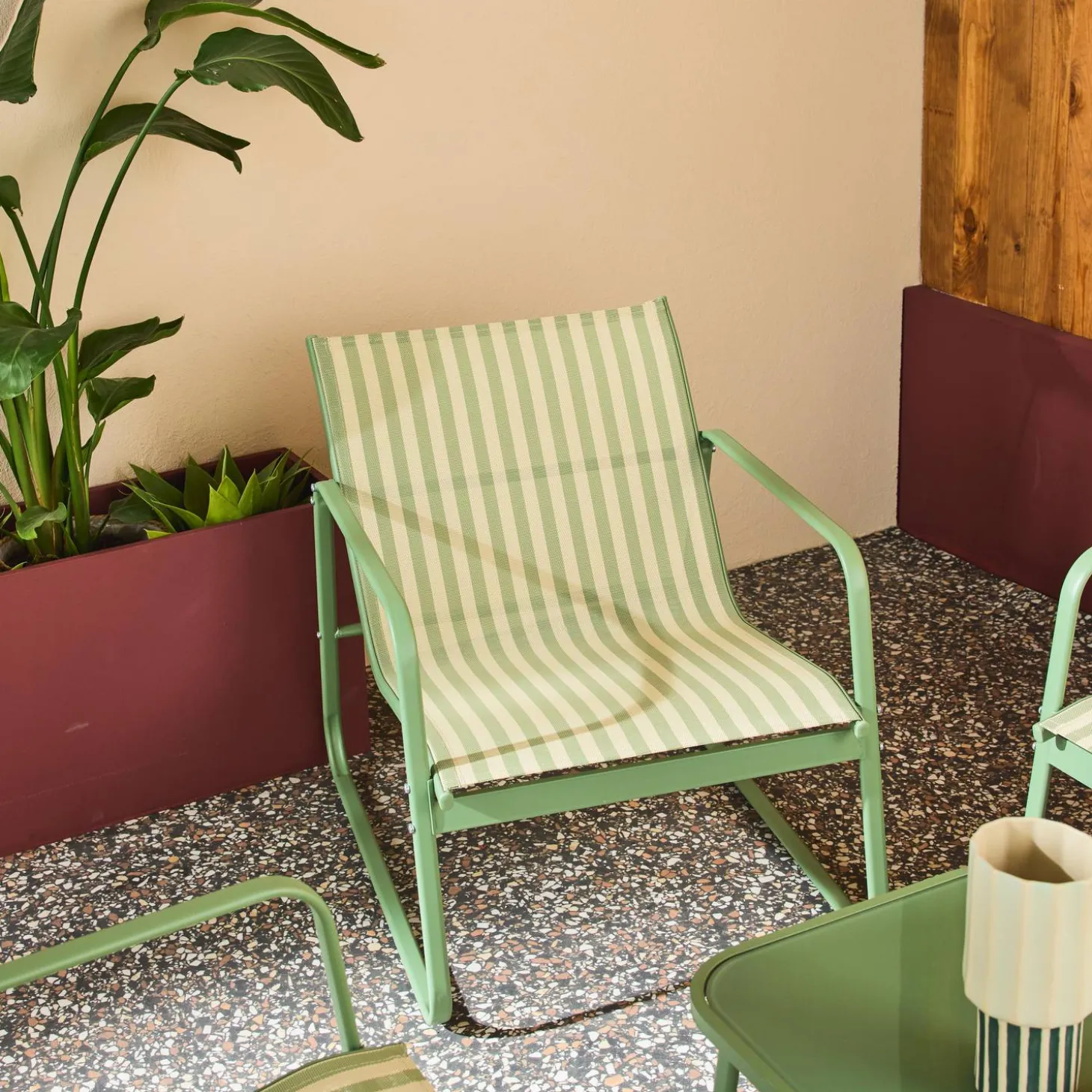 4-seater metal garden furniture set