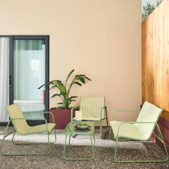 4-seater metal garden furniture set