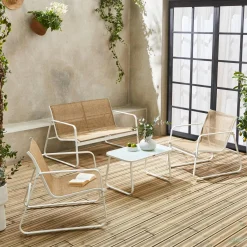 4-seater metal garden furniture set