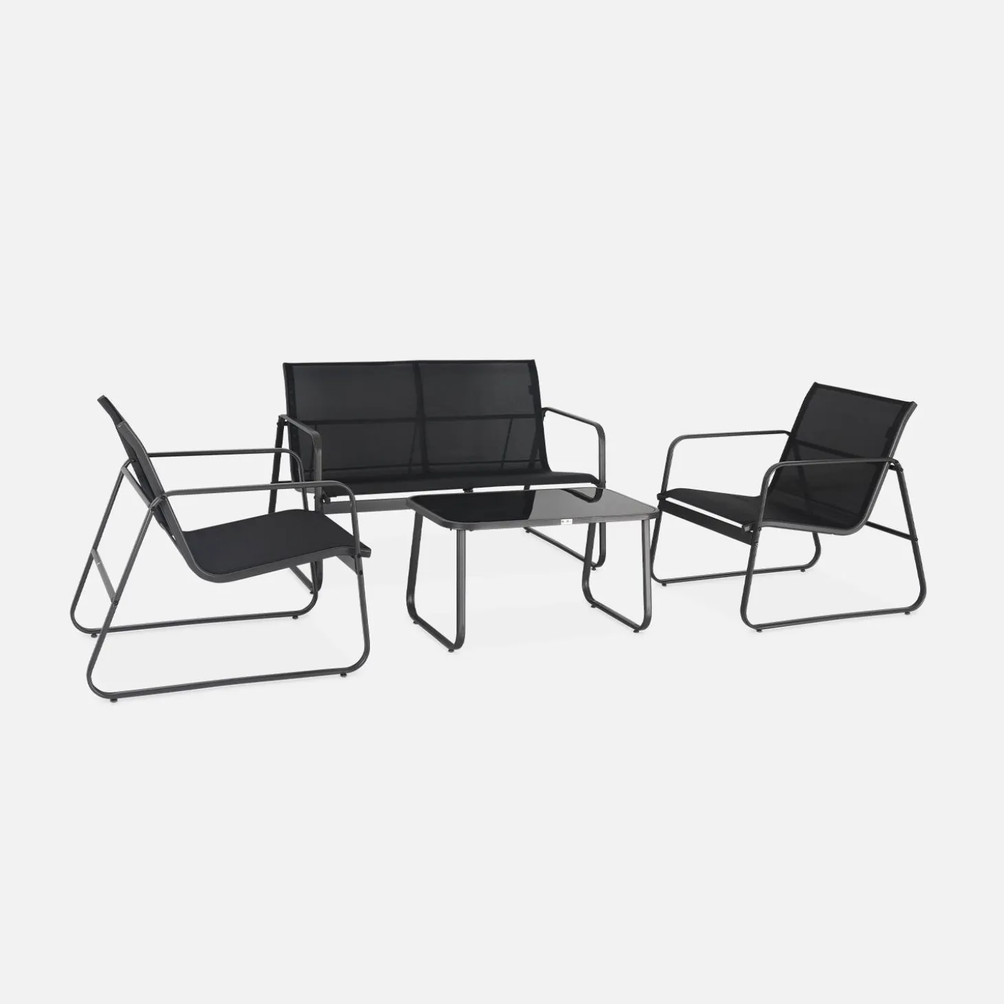 4-seater metal garden furniture set