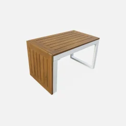 4-seater modular aluminium and acacia garden lounge set