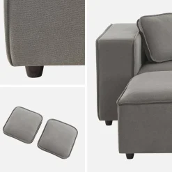 2-3 seater modular sofa with water-repellent fabric and footstool
