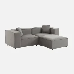 2-3 seater modular sofa with water-repellent fabric and footstool