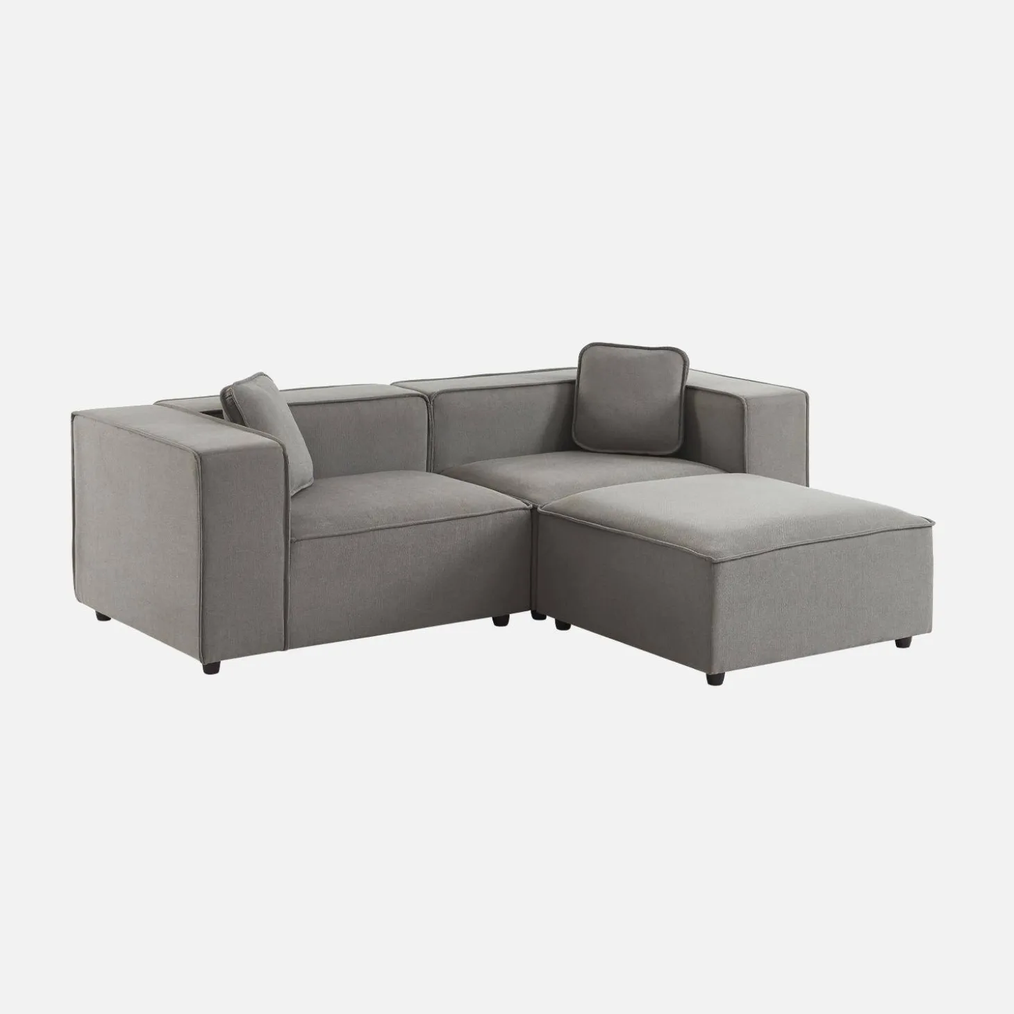 2-3 seater modular sofa with water-repellent fabric and footstool