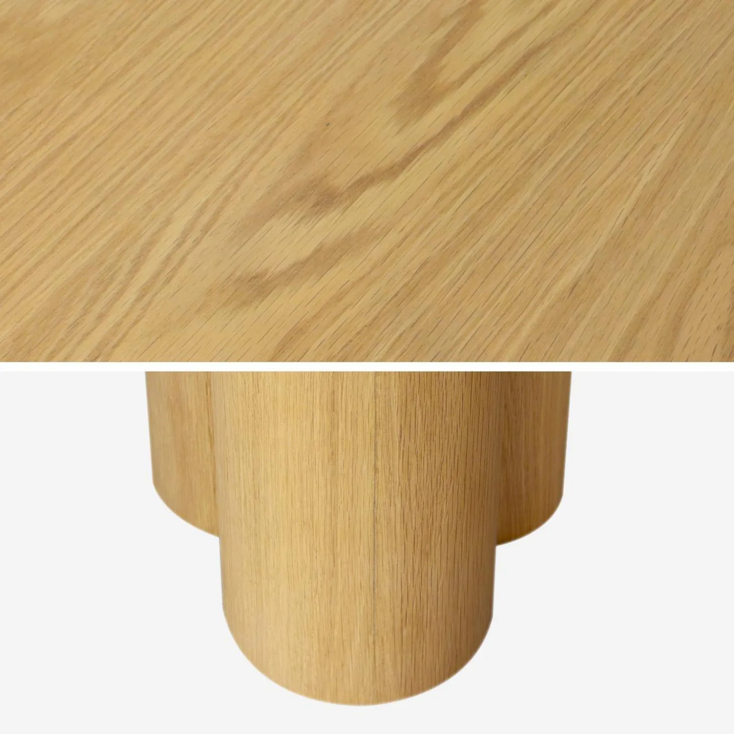 8-seater oval dining table, rubberwood and oak veneer