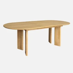 6-8 seater oval extendable dining table, rubberwood and oak veneer