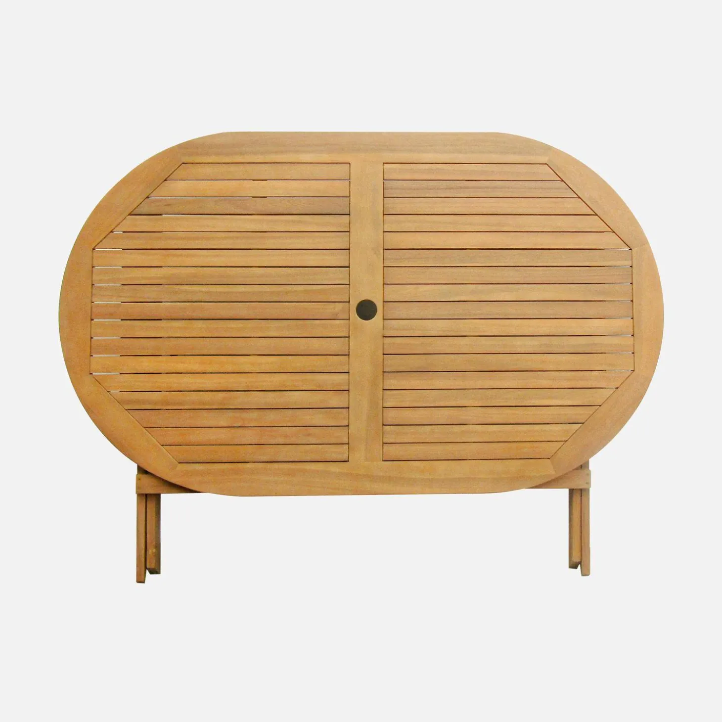 6-seater oval wooden folding garden table