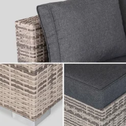 5-seater polyrattan corner garden sofa set