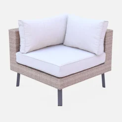 5-seater polyrattan garden sofa set