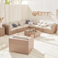 8-10-seater premium polyrattan garden sofa set
