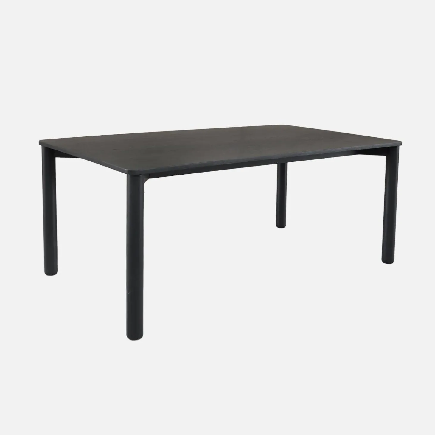 6-seater rectangular dining table with rubberwood and oak veneer