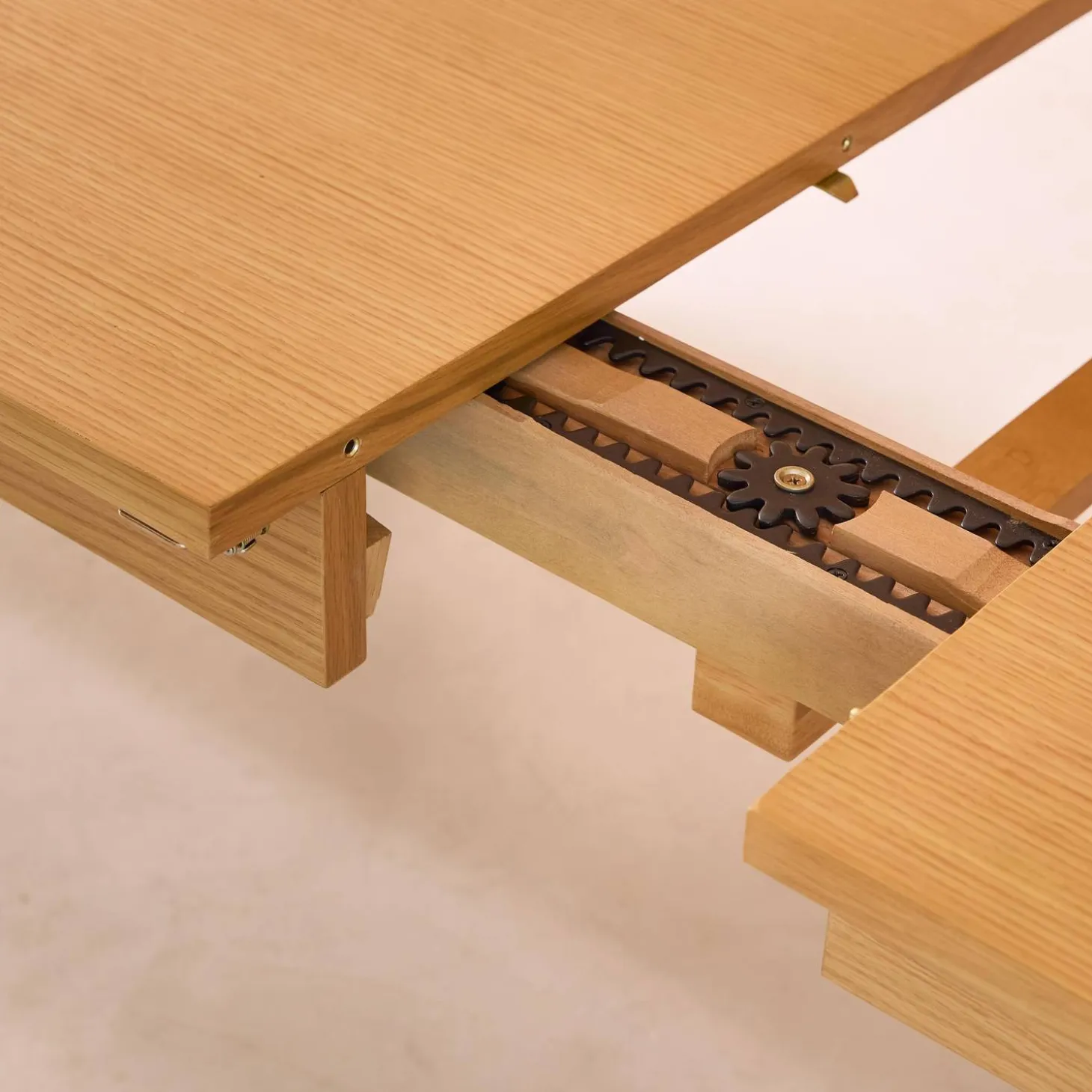 6-10 seater rectangular extendable dining table, rubberwood and oak veneer