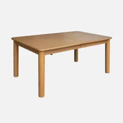 6-10 seater rectangular extendable dining table, rubberwood and oak veneer