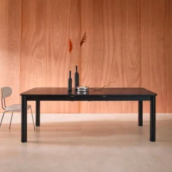 6-10 seater rectangular extendable dining table, rubberwood and oak veneer