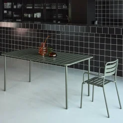 6-8 seater rectangular steel garden table