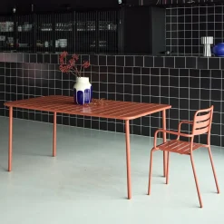 6-8 seater rectangular steel garden table