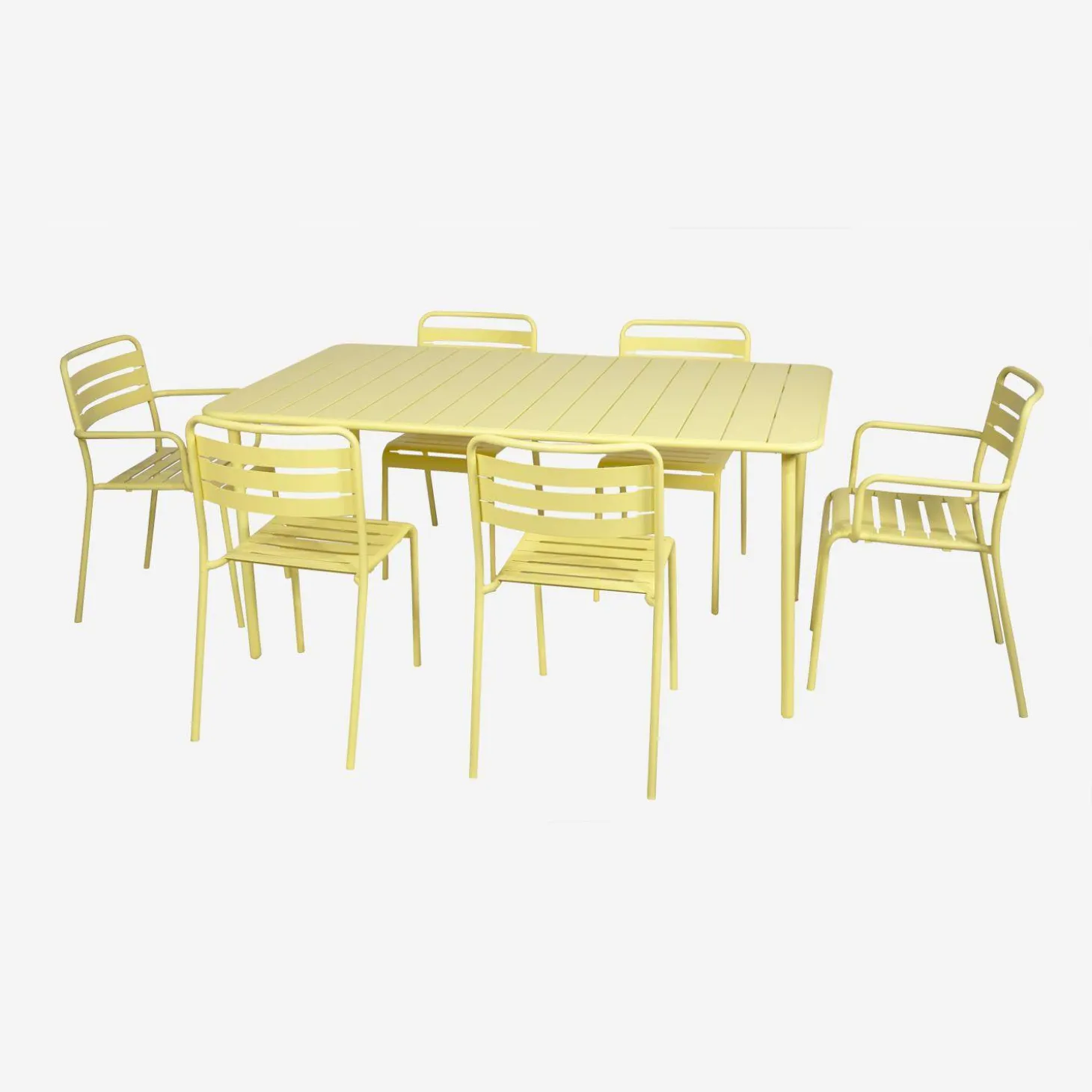 6-8 seater rectangular steel garden table