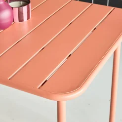 6-8 seater rectangular steel garden table