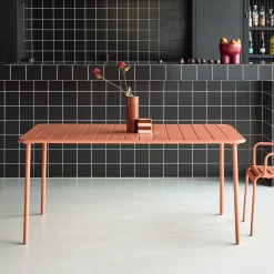6-8 seater rectangular steel garden table