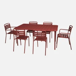 6-8 seater rectangular steel garden table