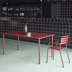 6-8 seater rectangular steel garden table