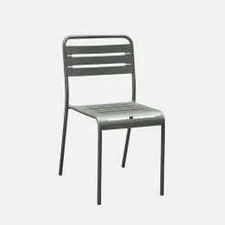 6-8 seater rectangular steel garden table with chairs