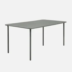 6-8 seater rectangular steel garden table with chairs