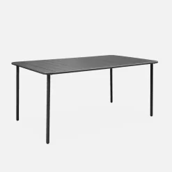 6-8 seater rectangular steel garden table with chairs