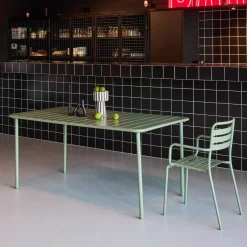 6-8 seater rectangular steel garden table