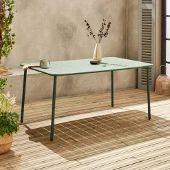 6-8 seater rectangular steel garden table
