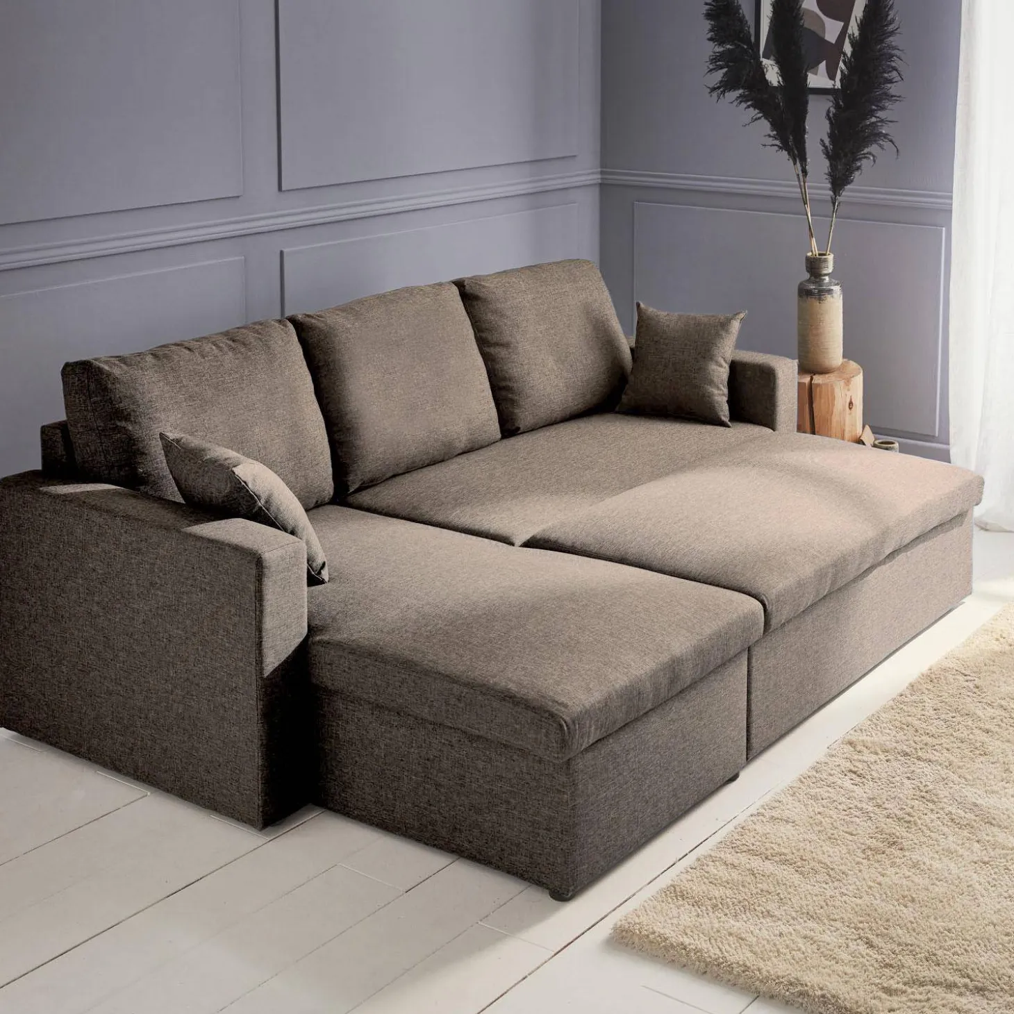 3-seater reversible corner sofa bed with storage
