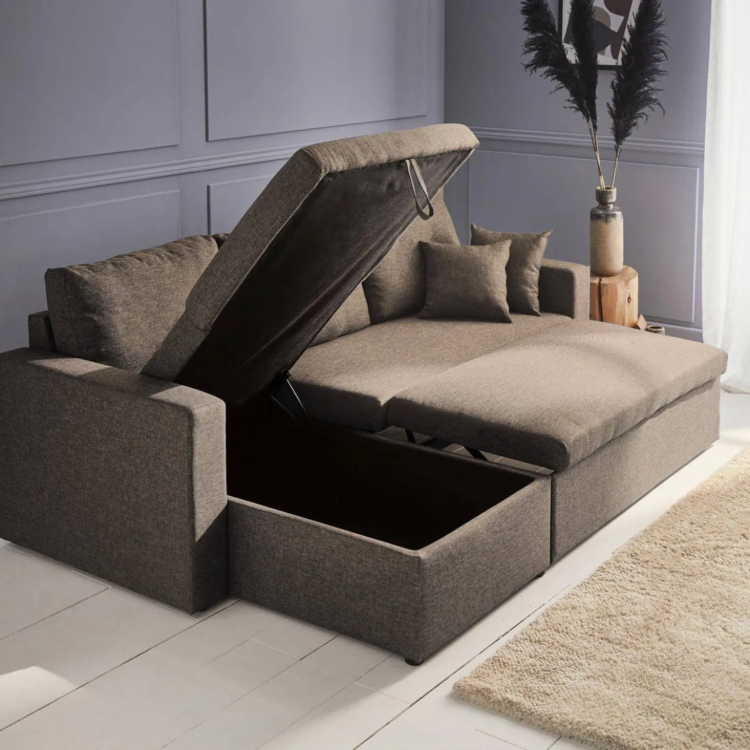3-seater reversible corner sofa bed with storage