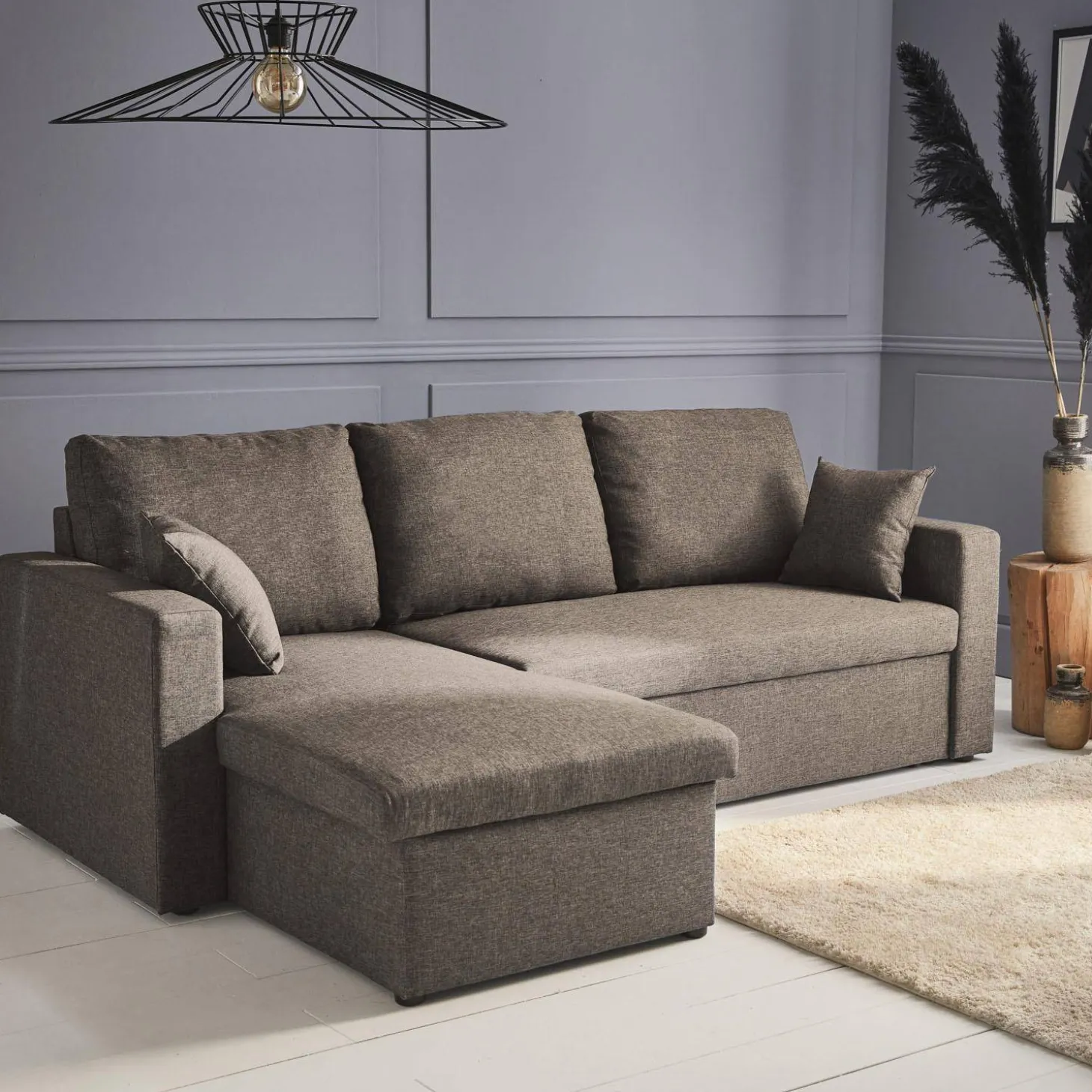 3-seater reversible corner sofa bed with storage