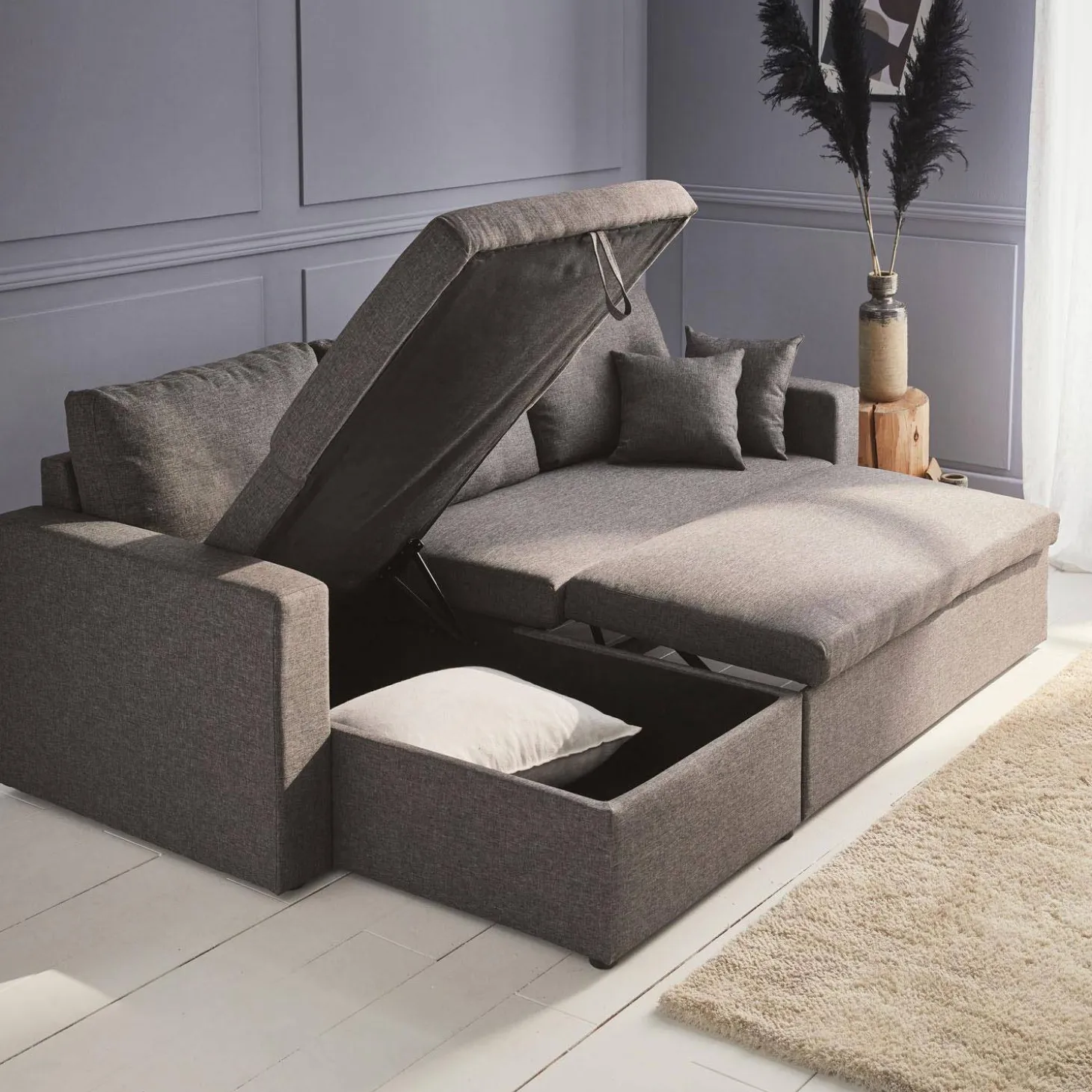 3-seater reversible corner sofa bed with storage