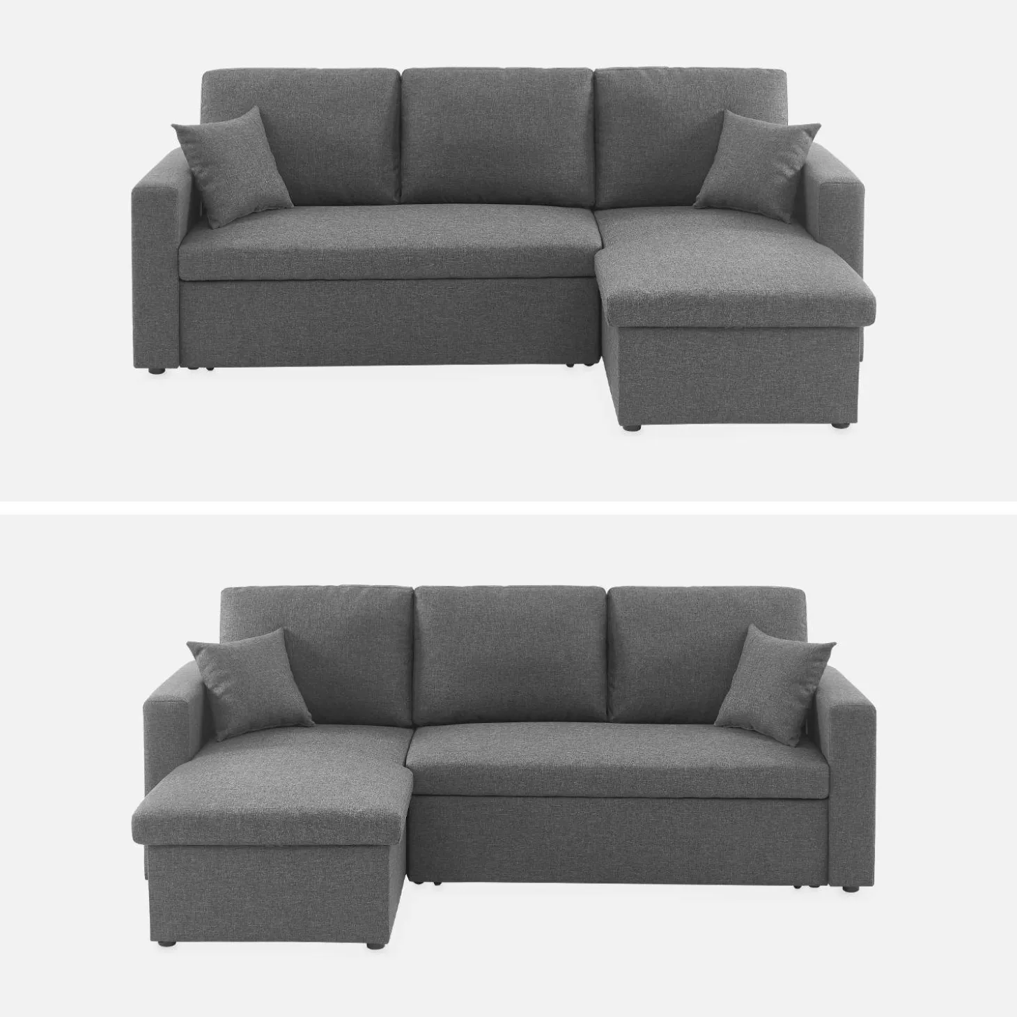 3-seater reversible corner sofa bed with storage