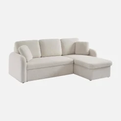 3-seater reversible corner sofa bed in boucle fabric