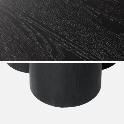 4-seater round dining table, rubberwood and oak veneer